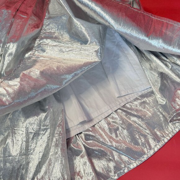 Unique Silver Metallic Skirt – Pop Art Waistband by House of Cards - Y2K-style - Picture 5 of 11